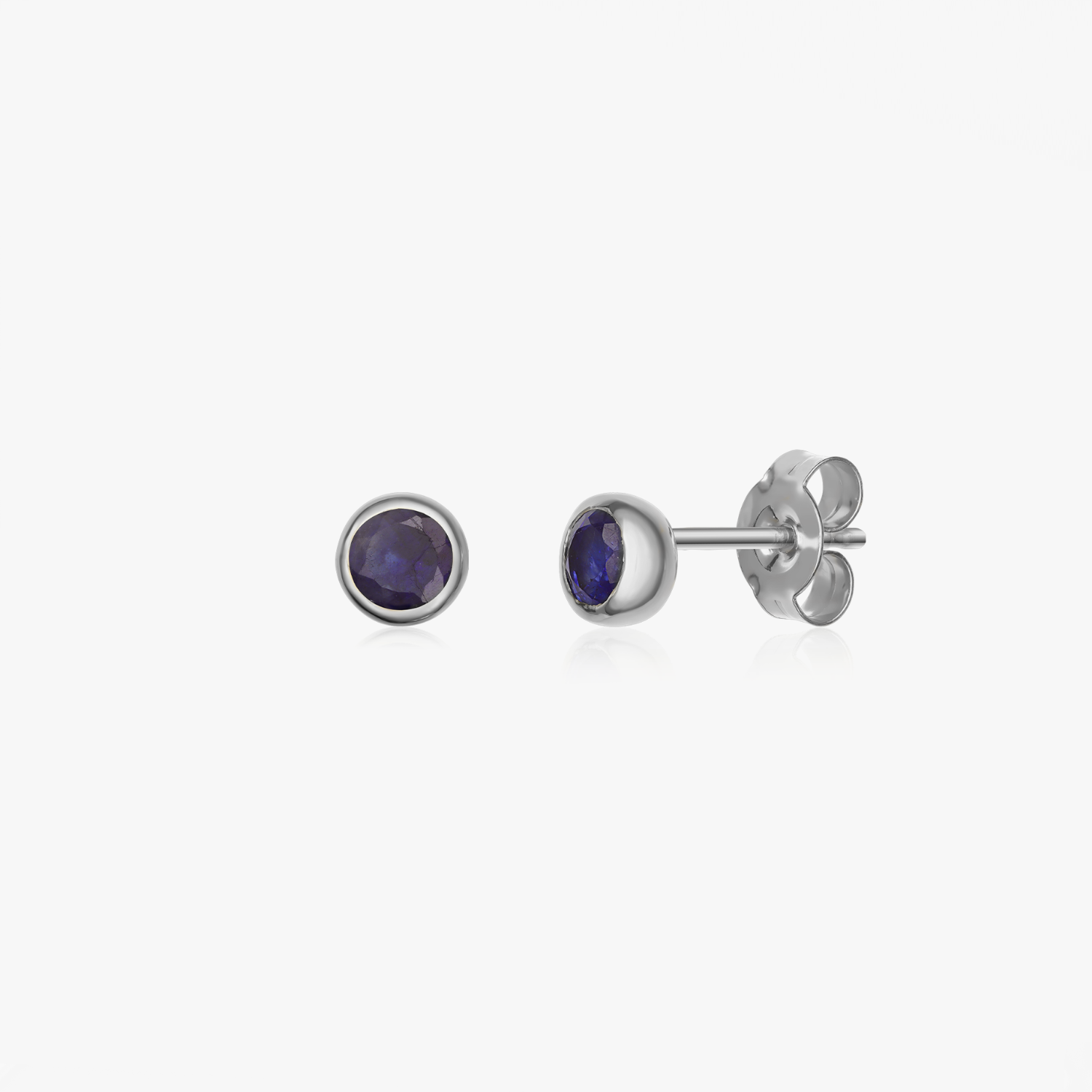 Cercei din argint Birthstone September - Safir - Indira