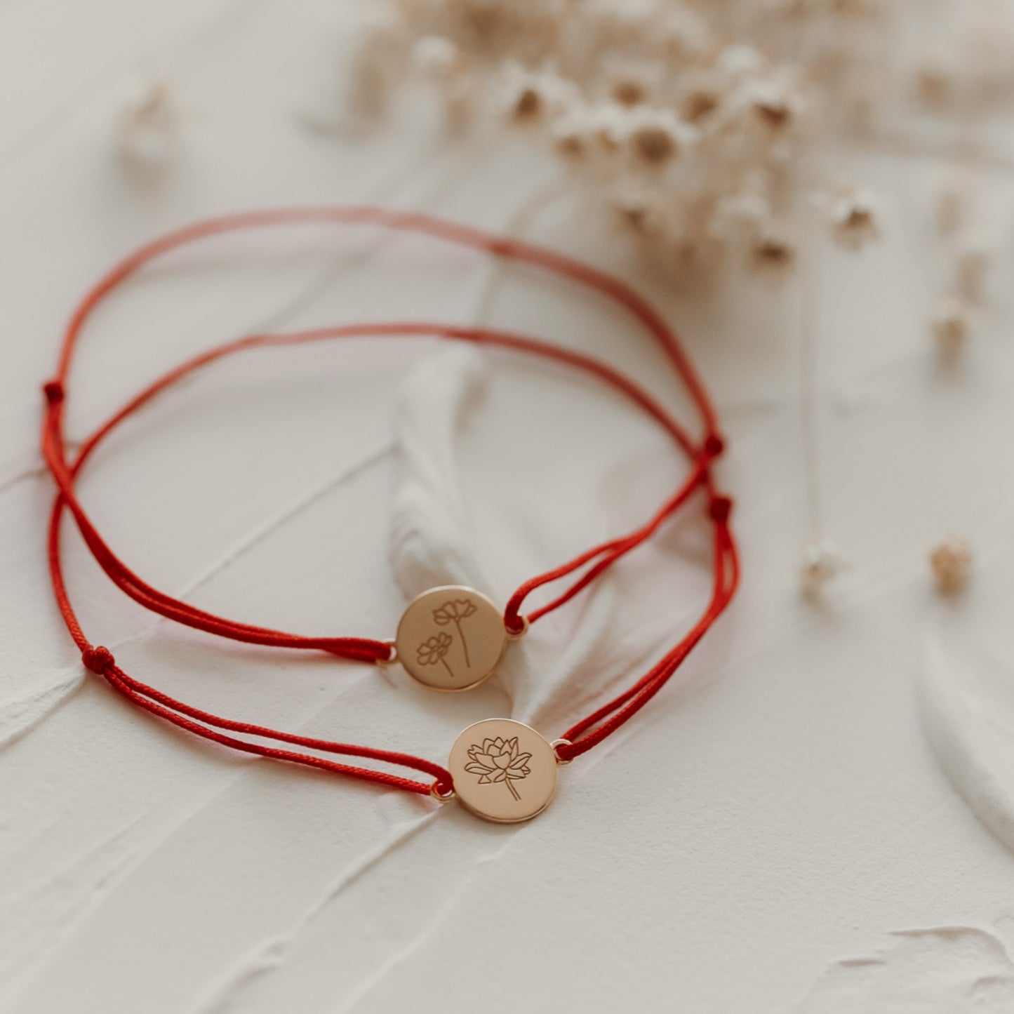 Silver BirthFlower - November Chrysanthemum Silver Cord Bracelet