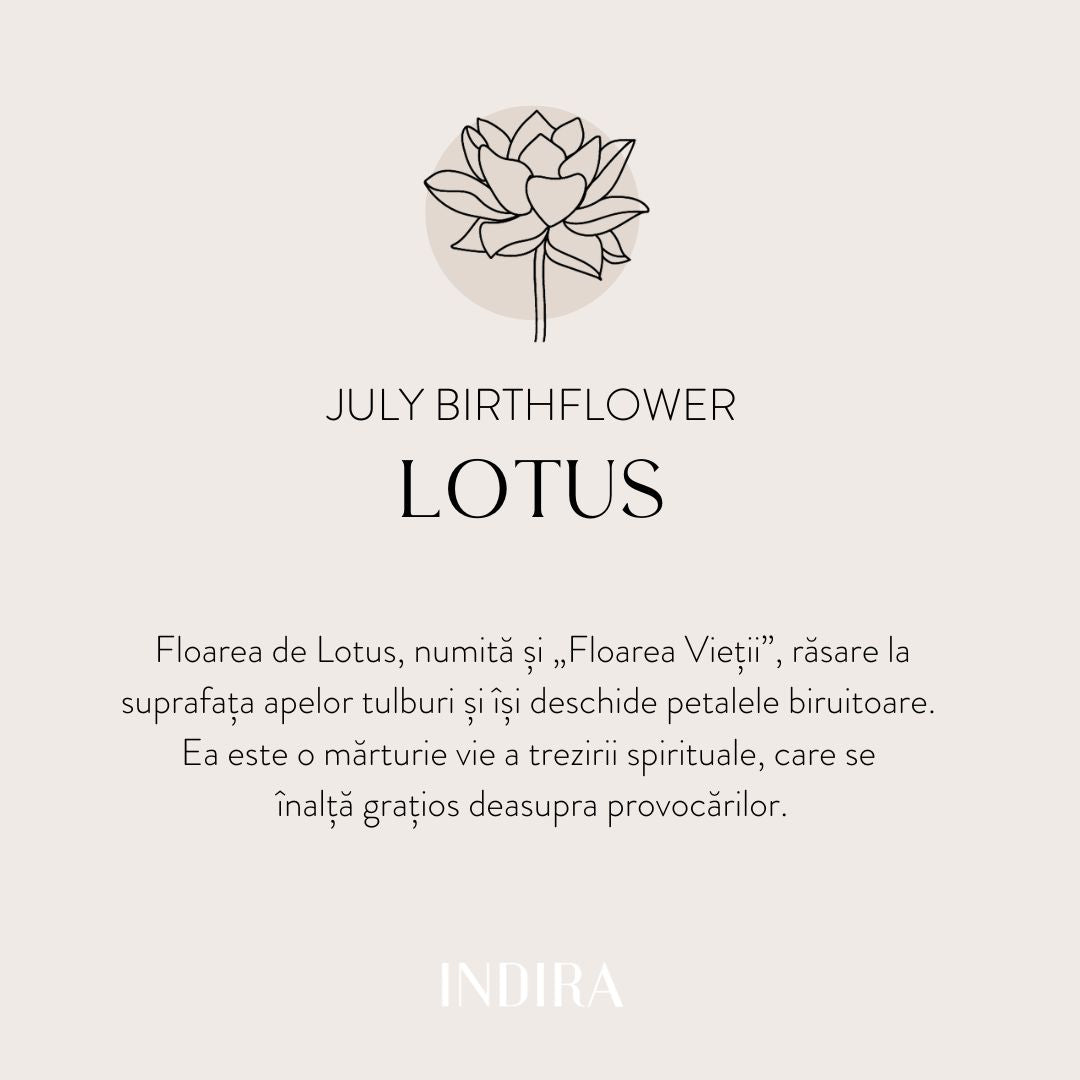 Brățară șnur pentru copii din aur Birth Flower - July Lotus - Indira