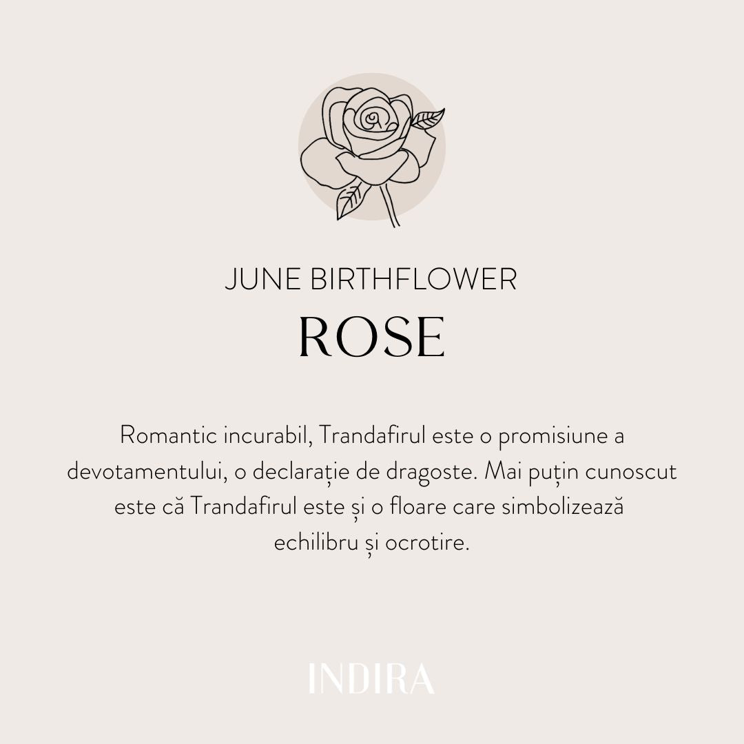 Brățară șnur pentru copii din aur alb Birth Flower - June Rose - Indira