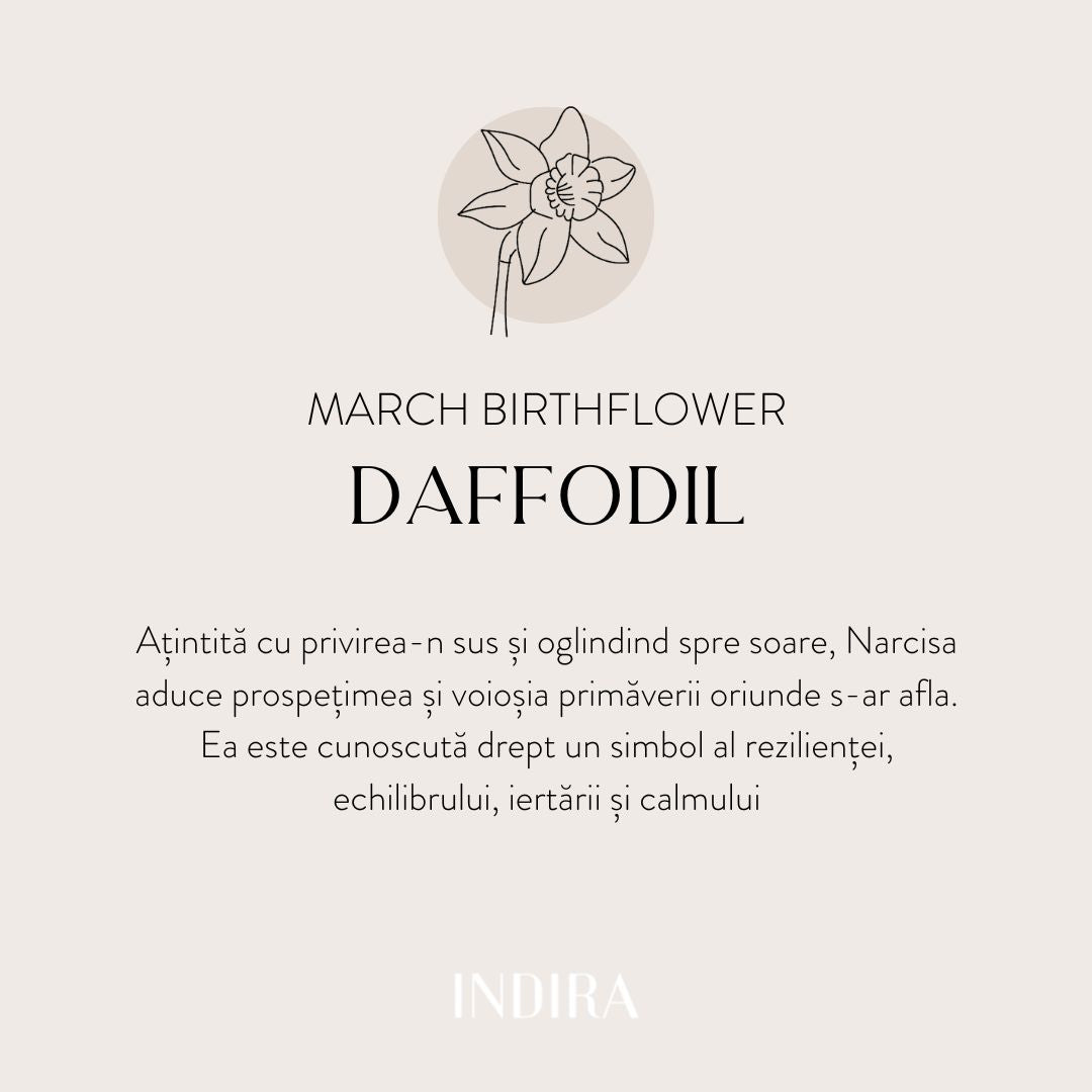 Colier din argint Birth Flower Silver - March Daffodil - Indira