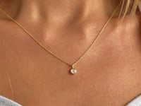 Colier din argint Birthstone Golden June - Piatra Lunii