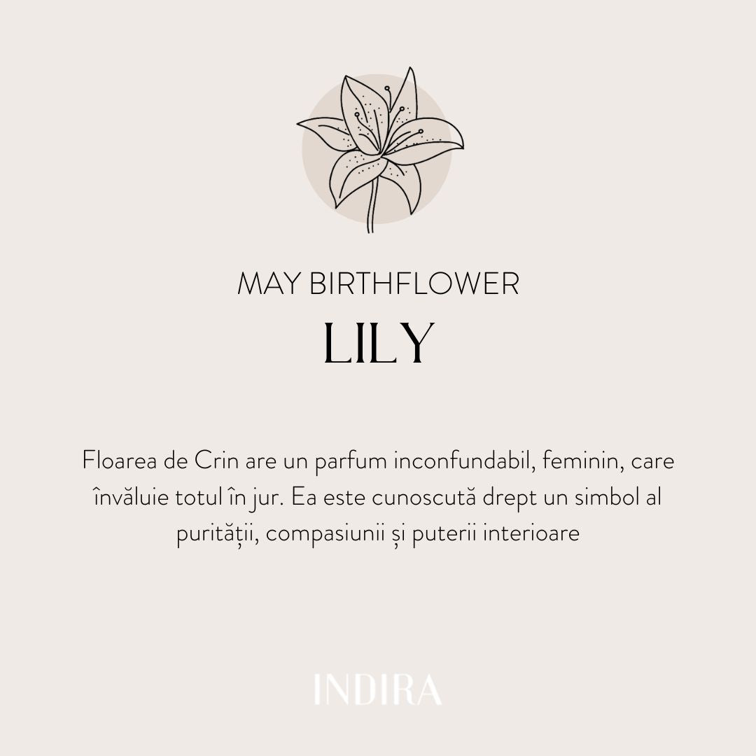 Colier din argint Golden Birth Flower - May Lily - Indira