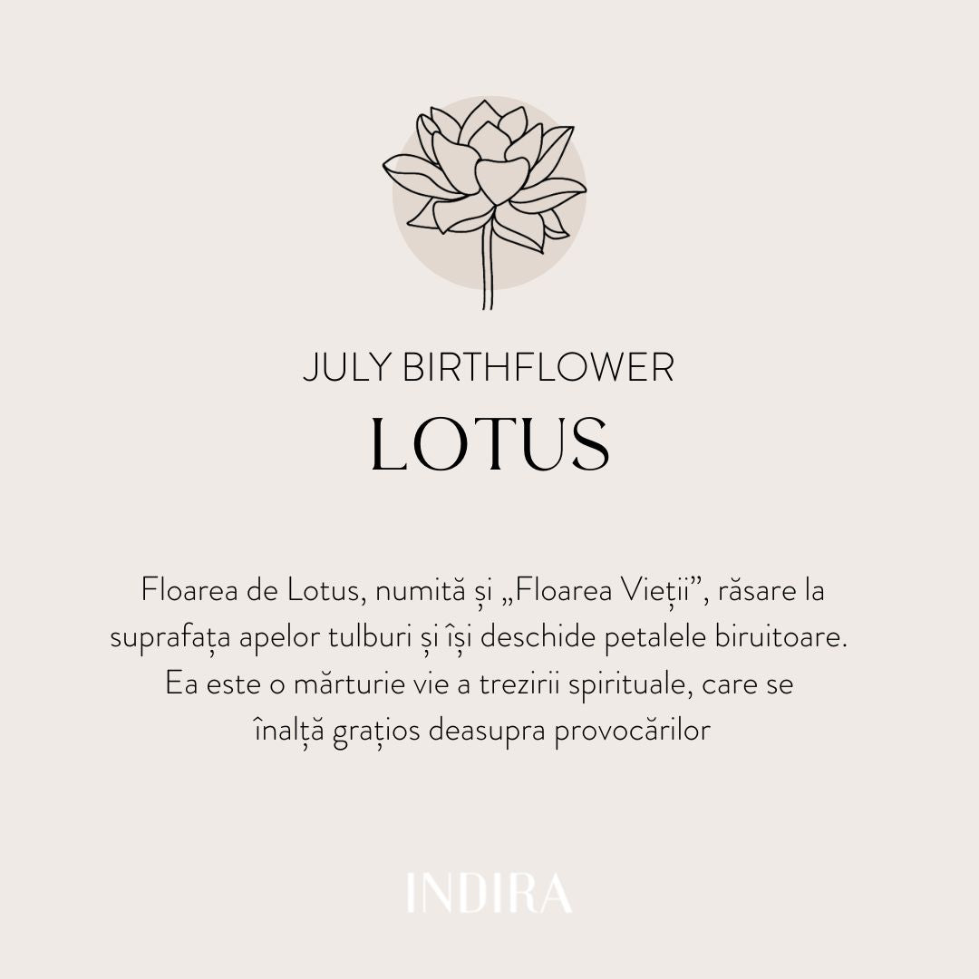 Colier din argint Birth Flower Silver - July Lotus - Indira