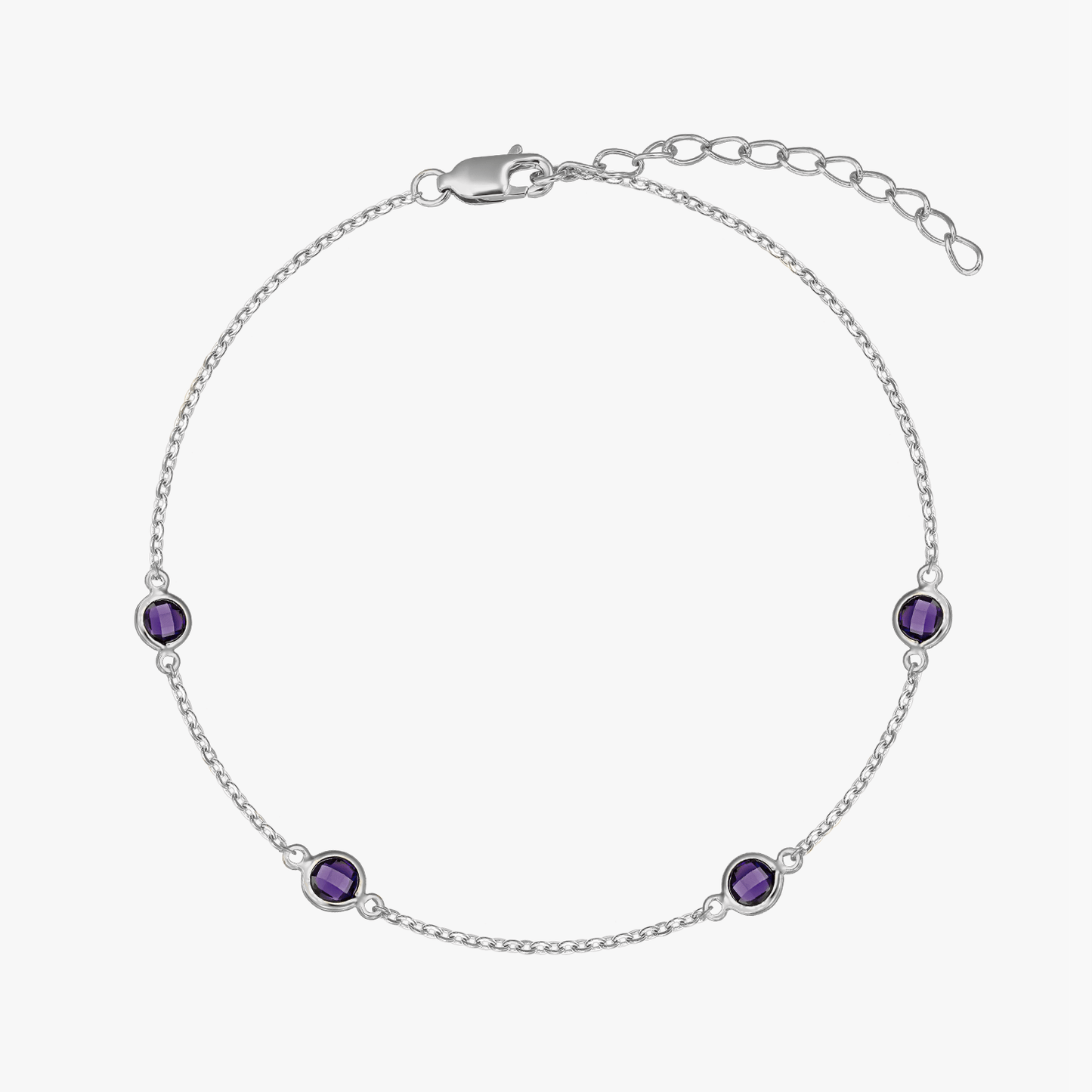 Brățară din argint Birthstone February - Ametist - Indira