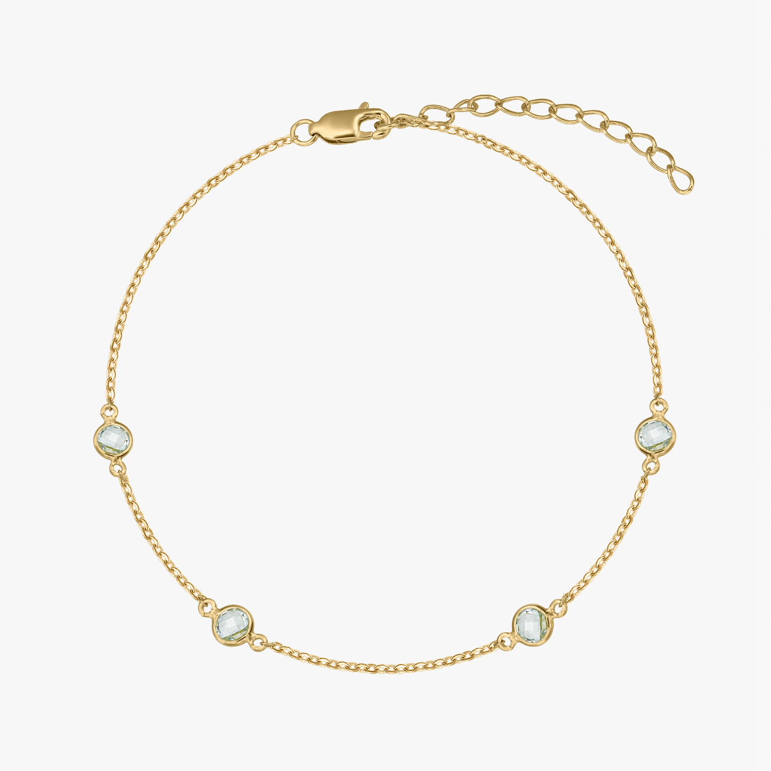 Brățară din argint Birthstone Golden December - Topaz Albastru - Indira