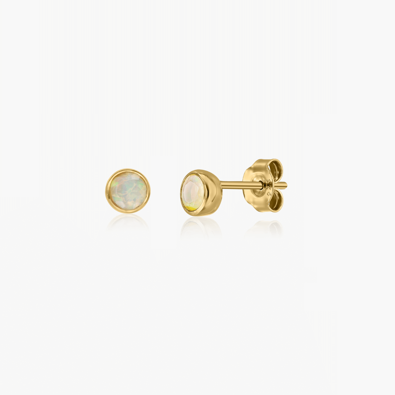 Cercei din argint Birthstone Golden October - Opal - Indira