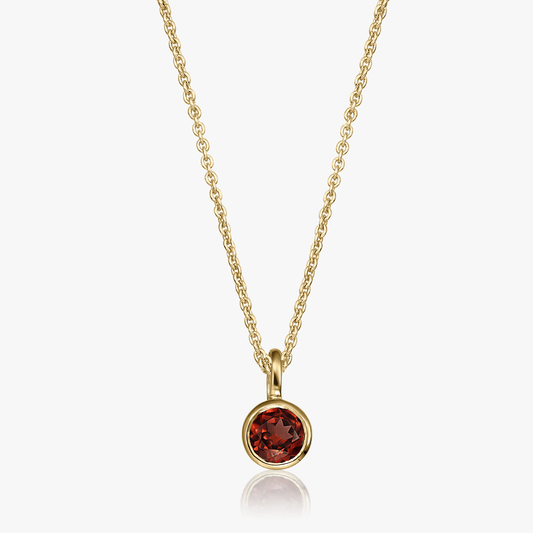 Colier din argint Birthstone Golden January - Granat - Indira