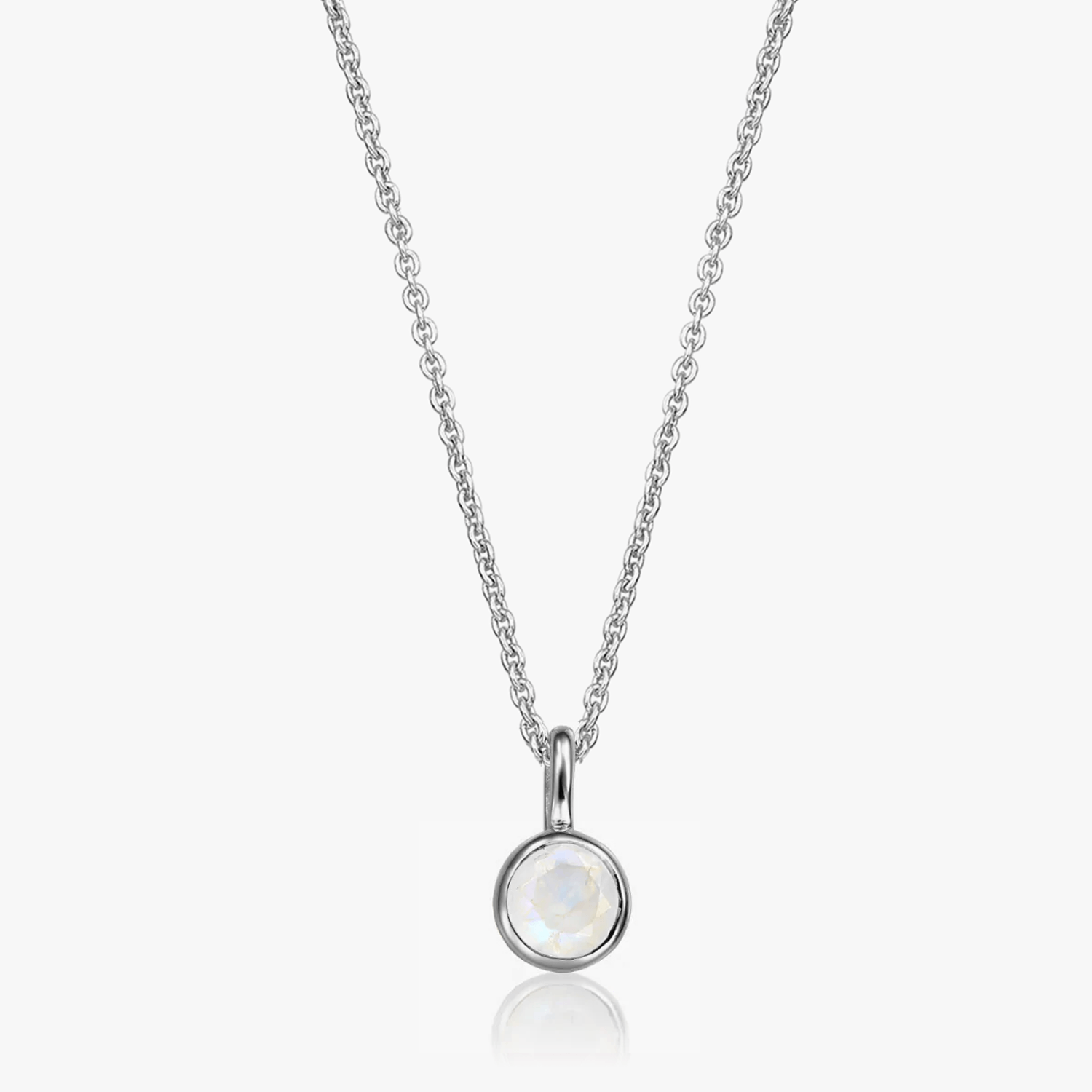 Colier din argint Birthstone June - Piatra Lunii - Indira