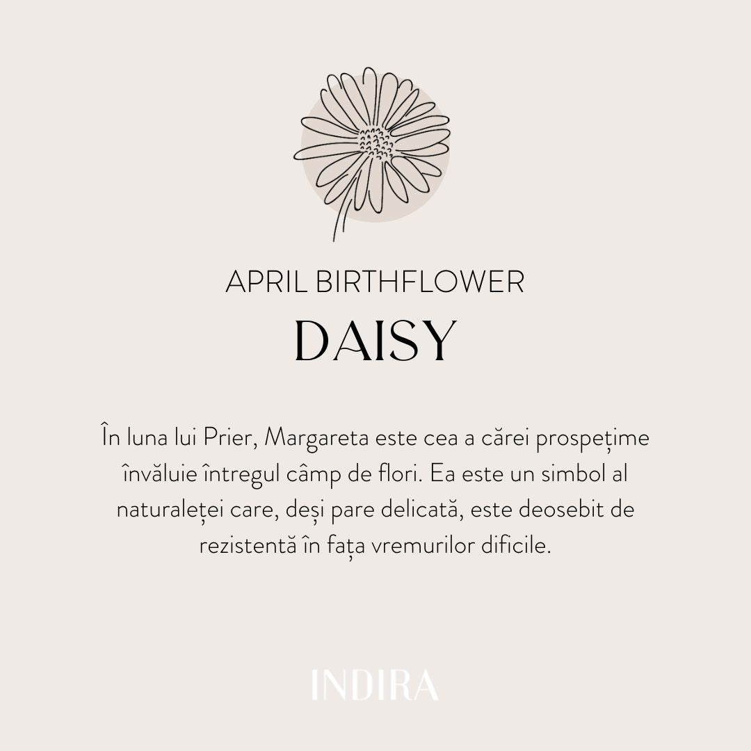 Inel din argint Birth Flower - April Daisy - Indira