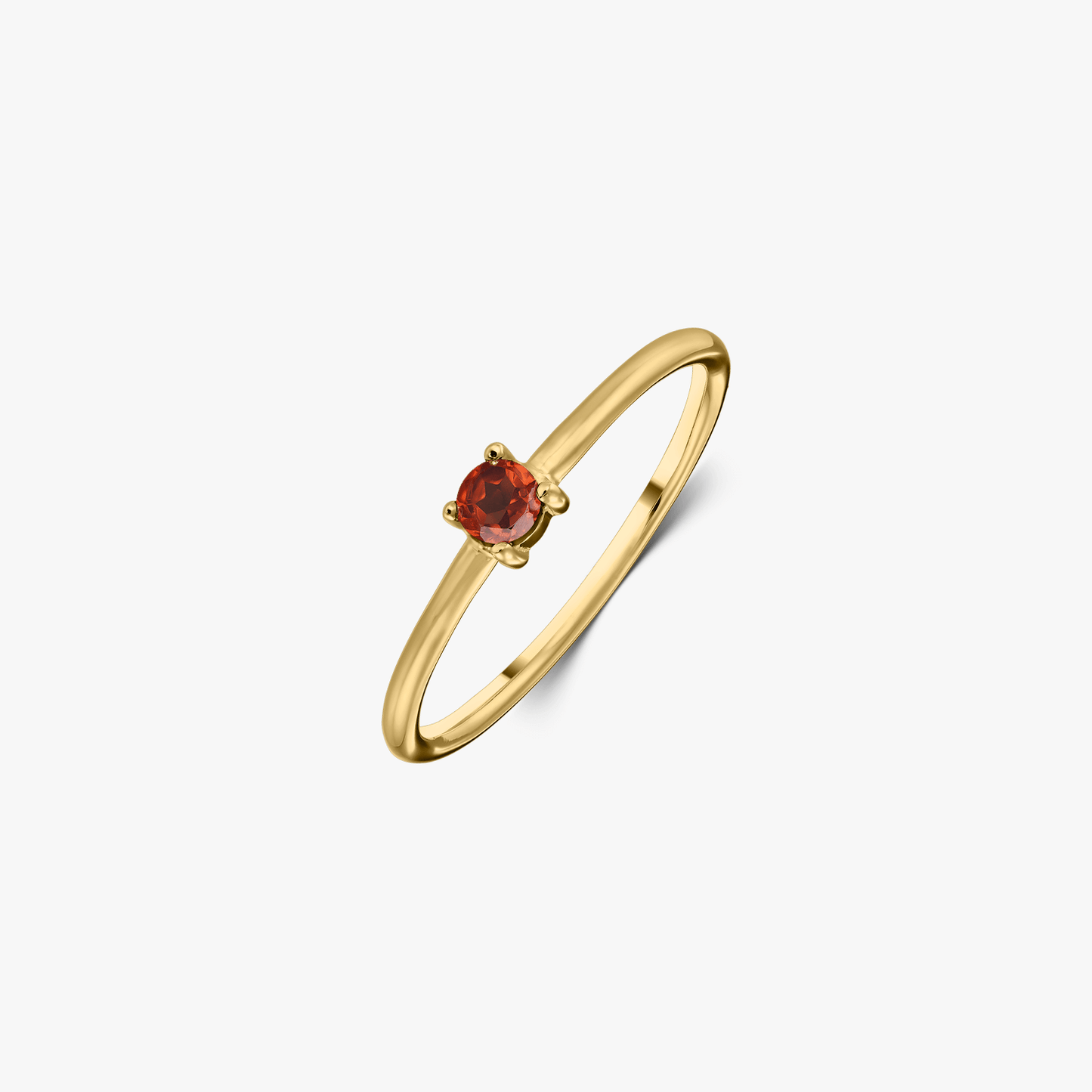 Silver ring Birthstone Golden January - Garnet