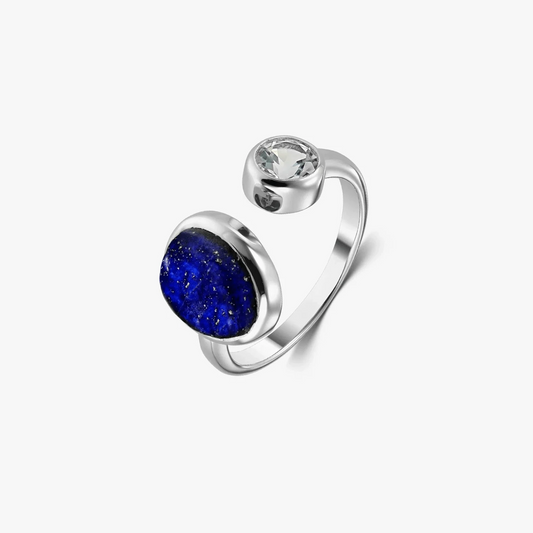 Inel din argint Kaylee – Lapis Lazuli & Topaz Albastru - Indira