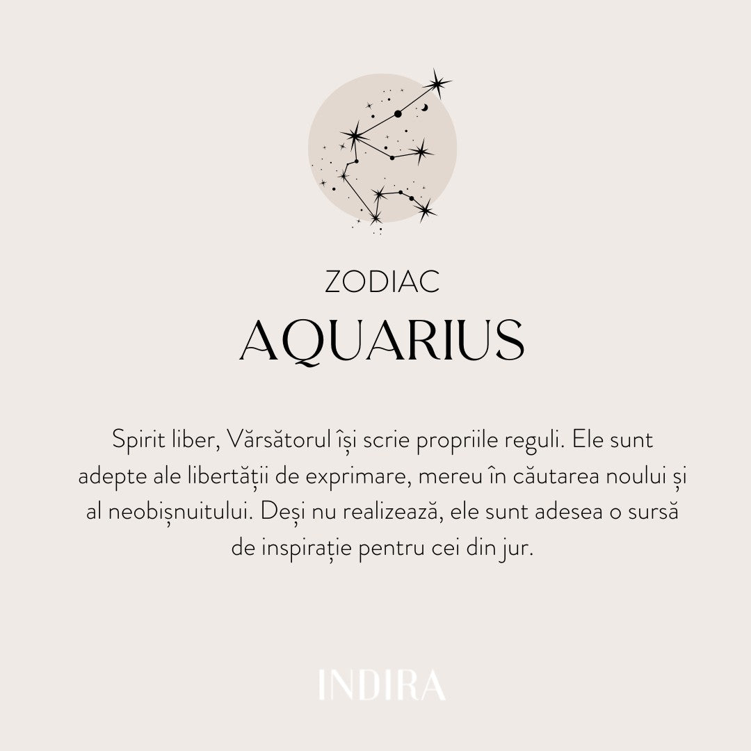 Pandantiv din aur Zodiac - Aquarius - Indira