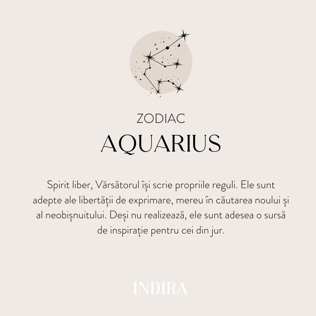 Colier din argint Golden Zodiac - Aquarius - Indira