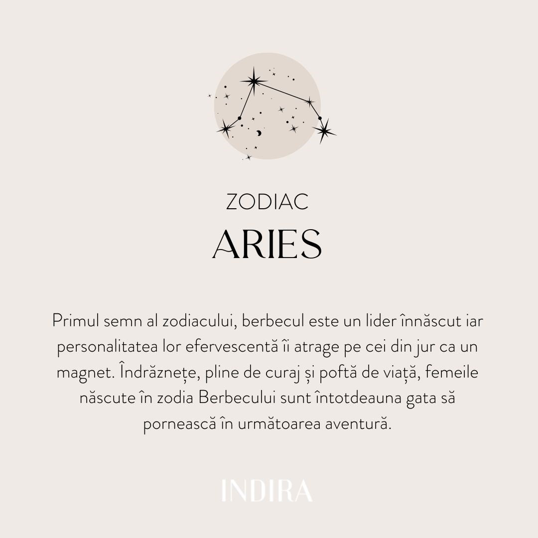 Colier din argint Golden Zodiac - Aries - Indira