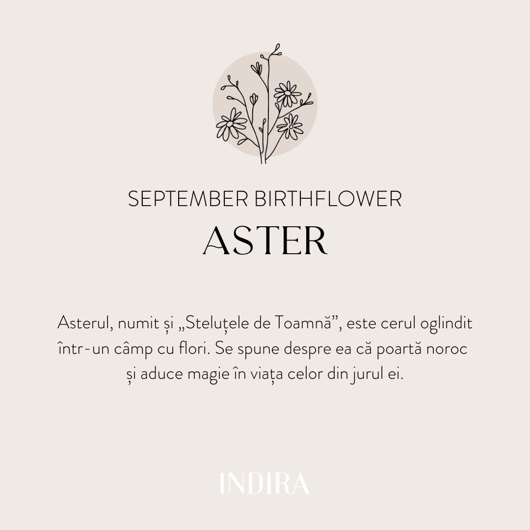 Inel din argint Birth Flower - September Aster - Indira