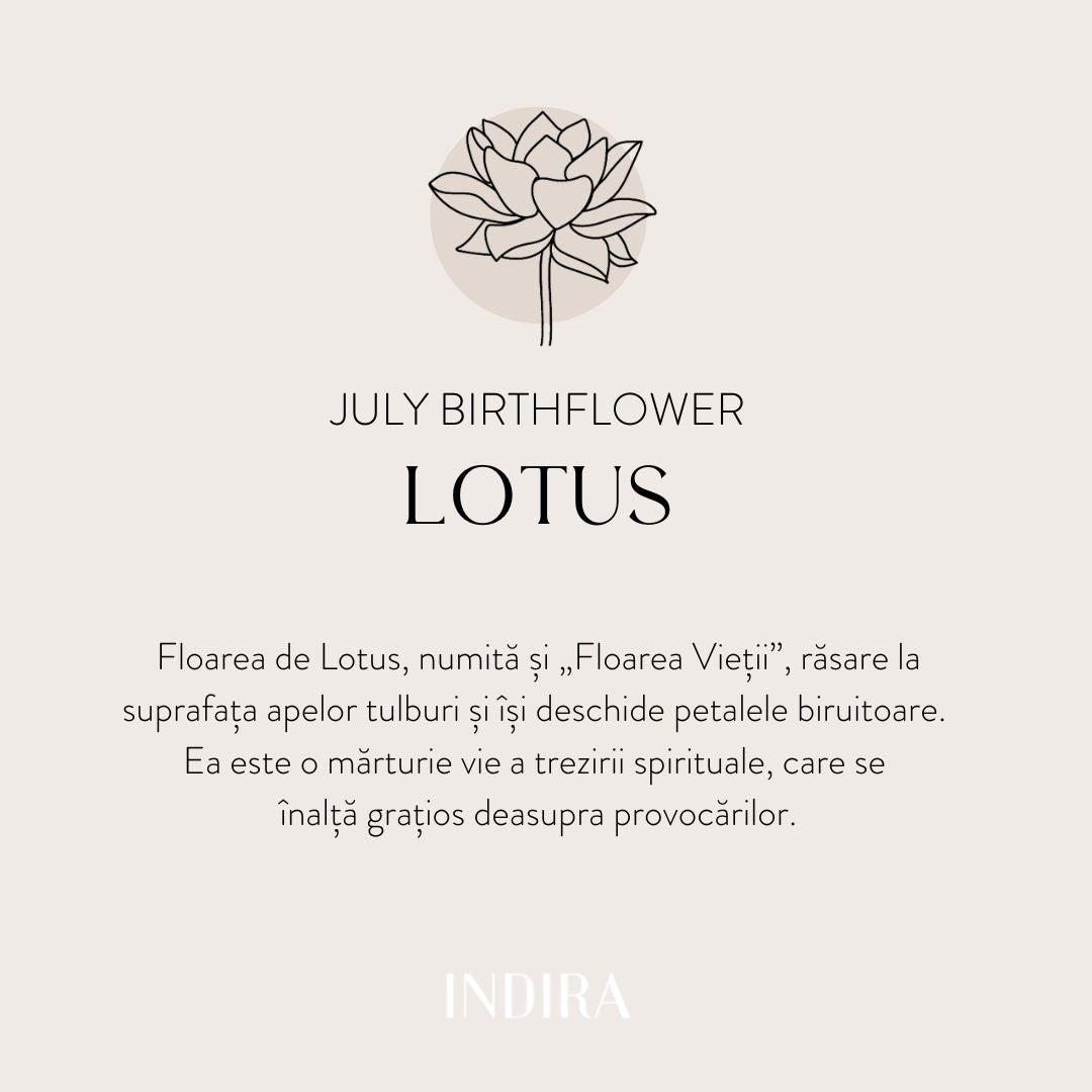 Inel din argint Birth Flower - July Lotus - Indira