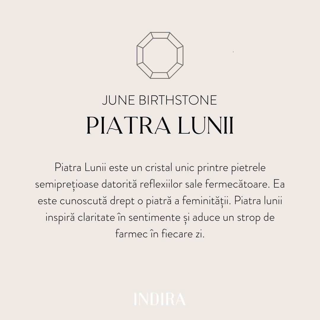 Brățară din argint Birthstone Golden June - Piatra Lunii - Indira