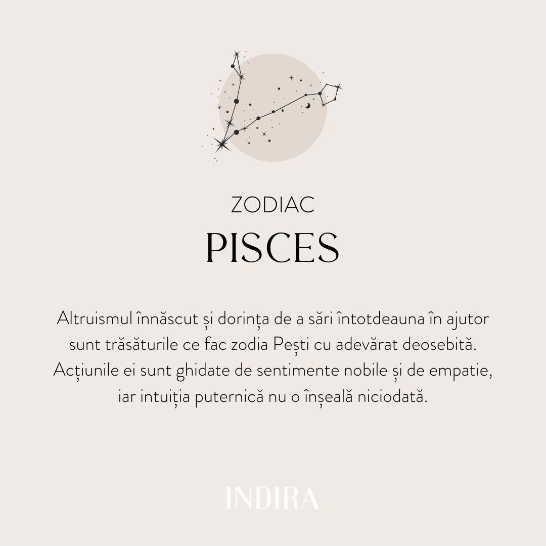 Colier din argint Silver Zodiac - Pisces - Indira