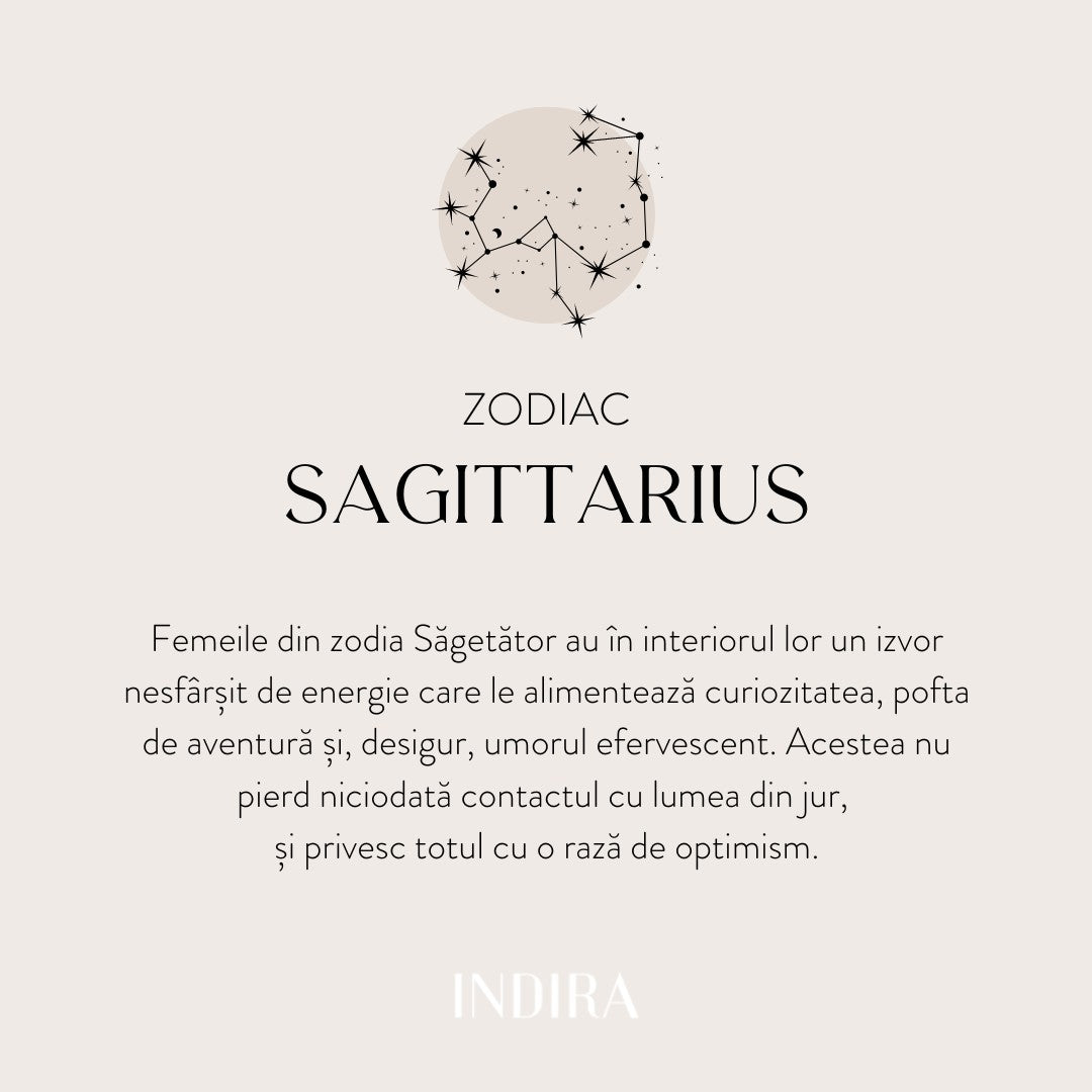 Pandantiv din aur Zodiac - Sagittarius - Indira