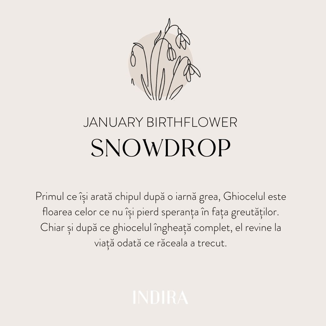 Inel din argint Birth Flower - January Snowdrop - Indira